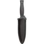 Battenfeld Knives Smith & Wesson H.R.T. black fixed-blade knife shown vertically in sheath