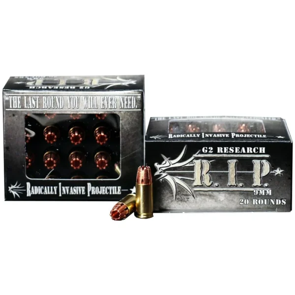 G2 Research Inc. G2 Research R.I.P. Handgun Ammunition 9mm Luger 92 gr HP 1250 fps 20/ct