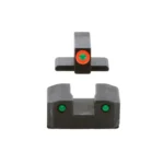 Ameriglo Trooper Tritium Handgun Sight Set for Sig with #8 Front and #8 Rear Green Rear Green with Orange Front - alternate