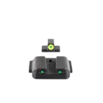 Ameriglo Trooper Tritium Handgun Sight Set for S&W M&P (Excludes .22/.380/Shield/EZ/Pro) Green Rear Green with LumiGreen