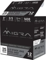 Migra Ammunitions LLC Migra Waterfowl Steel Shot Shot Shells 12 ga 3" 1-1/4 oz #2#3 1430 fps 25/ct - alternate view 2