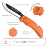Outdoor Edge RazorPro L Replaceable Blade Folding Knife 3-1/2" Drop Point Blade Orange - alternate view 2