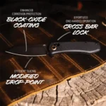 Outdoor Edge Sentinel Folding Knife 3-1/8" Blade Black - alternate view 2