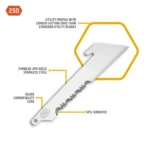 Outdoor Edge 2-1/2" Utility Blade Pack Half Serration Stainless 6/ct - alternate view 2