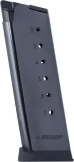 Mec-Gar Usa Inc Mec-Gar 1911 Officer Handgun Magazine with Plastic Removable Buttplate & Follower .45 ACP HT Blued 7/rds High