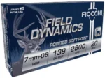 Fiocchi Ammunition Fiocchi Field Dynamics Rifle Ammunition 7mm-08 Rem 139 gr PSP 2800 fps 20/ct - alternate view 2