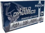 Fiocchi Ammunition Fiocchi Field Dynamics Rifle Ammunition .243 Win 100 gr PSP 3200 fps 20/ct - alternate view 2