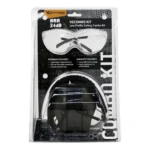 Pyramex Safety Pyramex Low Profile Combo Kit Passive Pink Ear Muff 24dB Clear Shooting Glasses Clear with Clear Lens
