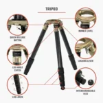 Athlon Optics Athlon Midas CF29 Carbon Fiber Tripod 9" - 65" Camo with Soft Sided Carrying Case - alternate view 2
