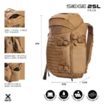Fechheimer-Vertx VertX Siege 25L Tactical Backpack Coyote - alternate view 2