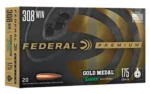 Federal Cartridge Co. Federal Premium Gold Medal Sierra MatchKing Rifle Ammunition .308 Win 175 gr BTHP 2600 fps - 20/ct