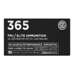 Sig Sauer Sig Elite Performance 365 Handgun Ammunition 9mm Luger 115gr FMJ 1050 fps 50/ct - alternate view 2