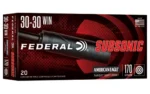 Federal Cartridge Co. Federal Subsonic Rifle Ammunition .30-30 Win 170gr JSP 1000 fps 20/ct - alternate view 2