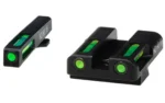 North Pass Ltd. Hiviz HIVIZ LiteWave H3 sight Green LitePipe/White front ring fits Glock Models Chambered in 9mm Luger 40 S&W