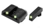 Truglo Tritium Night Sights (Low) Fits Glock 17 / 17L 19 22 23 24 26 27 33 34 35 38 39 45 - Front Green/Rear Green