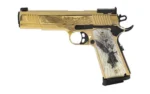 EAA - European American Armory Corp EAA Girsan MC1911 Gold Lux Handgun .38 Super 9rd Magazine 5" Barrel Engraved Slide and