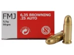 Mag-Tech/Sellier- Bellot Sellier & Bellot Pistol & Revolver Ammo .25 Auto 50 gr FMJ 748 fps 50/ct - alternate view 2