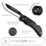 Outdoor Edge RazorPro L Replaceable Blade Hunting Knife 3-1/2" Drop Point Blade Black - alternate view 2
