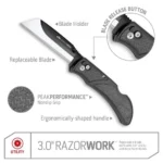 Outdoor Edge RazorWork Folding Knife with 3 3" Blades Black - alternate view 2