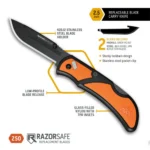 Outdoor Edge RazorEDC Lite Replaceable Blade Folding Knife 2-1/2" Drop Point Blade Orange - alternate view 2