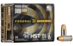 Federal Cartridge Co. Federal Premium Personal Defense HST Handgun Ammunition 9mm Luger 124gr HST 1150 fps 20/ct - alternate
