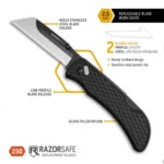 Outdoor Edge Razor-Work Knife 2-1/2" Blade Black with 2 Utility Blades - alternate view 2