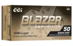 CCI Blazer Brass Handgun Ammunition 9mm Luger 115gr JHP 1145 fps 50/ct - alternate view 2