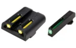 Truglo TFO Tritium/Fiber-Optic Day/Night Sights Fits Glock 20 21 25 28 29 30 31 32 37 40 and 41- Front Green/Rear Yellow