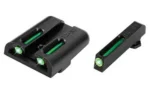 Truglo TFO Tritium/Fiber-Optic Day/Night Sights Fits Glock 17 / 17L 19 22 23 24 26 27 33 34 35 38 and 39 - Front Green/Rear