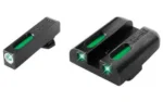 Truglo TFX Tritium/Fiber-Optic Day/Night Sights Fits GLOCK 17 / 17L 19 22 23 24 26 27 33 34 35 38 AND 39 - White Outline
