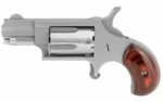 North American Arms NAA 22LR Mini Revolver Handgun .22 LR 5rd Capacity 1.125" Barrel Silver with Wood Grip - alternate view 2