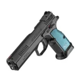Cz-Usa Firearms CZ-USA TS2 Handgun 9mm Luger 10rd Magazines (2) 5.28" Barrel Black with Aluminum Blue Grips - alternate view
