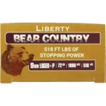 Liberty Ammunition Liberty Bear Country Handgun Ammunition 9mm(+P) 72gr Solid 1850 fps 20/cts - alternate view 3
