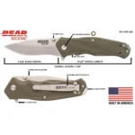 Bear & Son Cutlery Bear & Son G10 Sideliner Folding Knife 3-3/8" Drop Point Blade OD Green with Trigger Boxed - alternate