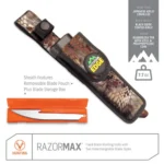 Outdoor Edge RazorMax Replaceable Fixed Knife 3-1/2" Drop Point Blade 5" Boning Blade Black - alternate view 3