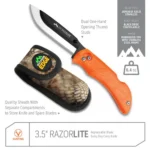 Outdoor Edge RazorPro L Replaceable Blade Folding Knife 3-1/2" Drop Point Blade Orange - alternate view 3
