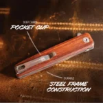 Outdoor Edge Peleus Folding Knife 3-3/10" Clip Point Blade Wood - alternate view 3
