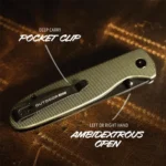 Outdoor Edge Dirk Folding Knife 3-1/4" Drop Point Blade Green - alternate view 3