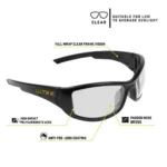 The Allen Company Inc. Allen ULTRX Sync Safety Glasses Black with Clear Lenses - alternate view 3