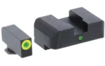 Ameriglo Tritium i-Dot Night Sight Set for Select Glocks / Front Outline Color - LumiGreen / Rear Metal Style - New