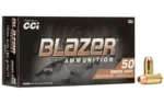 CCI Blazer Brass Handgun Ammunition 10mm Auto 180 gr FMJ 1200 fps 50/ct - alternate view 3