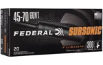 Federal Cartridge Co. Federal Fusion Subsonic Rifle Ammunition .45-70 Govt 300gr SP 1000 fps 20/ct - alternate view 3