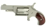North American Arms NAA 22LLR Mini Revolver Handgun .22 LR 5rd Capacity 1.63" Barrel Silver with Wood Grip - alternate view 3