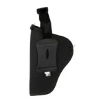 Allen Company Cortez Nylon Holster Size 1 RH, black holster in side view with retention strap