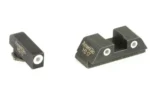 Ameriglo Classic 3 Dot Night Sight Set for Glock 42/43 / Front Tritium - Green / Front Outline - White / Rear Tritium - Green