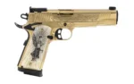EAA - European American Armory Corp EAA Girsan MC1911 Gold Lux Handgun .38 Super 9rd Magazine 5" Barrel Engraved Slide and