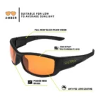 The Allen Company Inc. Allen ULTRX Sync Safety Glasses Black with Amber Lenses - alternate view 3