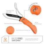 Outdoor Edge RazorPro G Saw Combo Hunting Knife & Folding Saw 3-1/2" Drop Point Blade Orange - alternate view 3