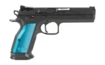 Cz-Usa Firearms CZ 75 Tactical Sport 2 Handgun 9mm Luger 20rd Magazines 5.28" Barrel Blue Aluminum Grips - alternate view 3