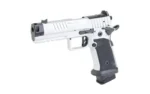 Sig Sauer Sig Saur P211 Quicksilver Handgun 9mm Luger 21rd(2)&23rd(1) Magazines 4.4" Barrel Silver Alloy Compensator Fiber